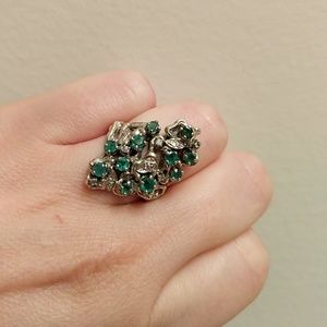 Emerald & Diamond Cocktail Ring